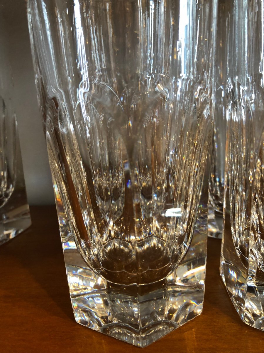 Série de 8 Verres en Cristal à Long Drink ,Ralph Lauren,xxème Siècle -photo-1