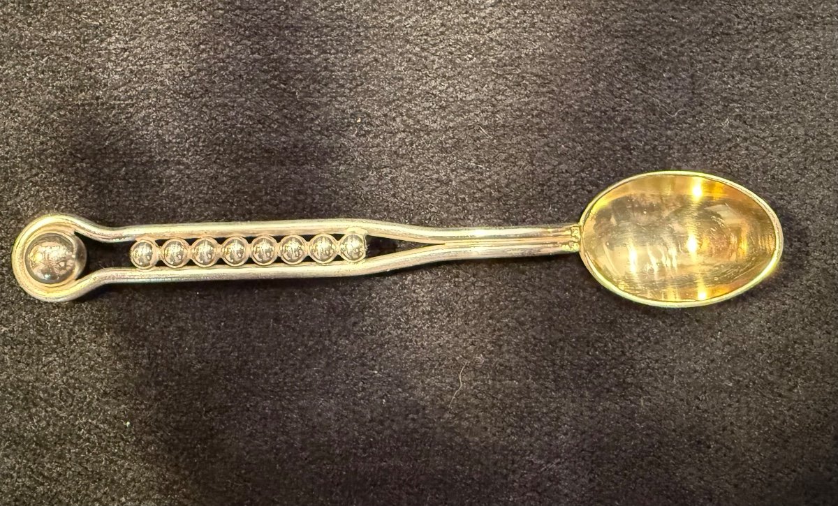 Ice Cream Service, Silver Metal, Mid-20th Century -photo-3