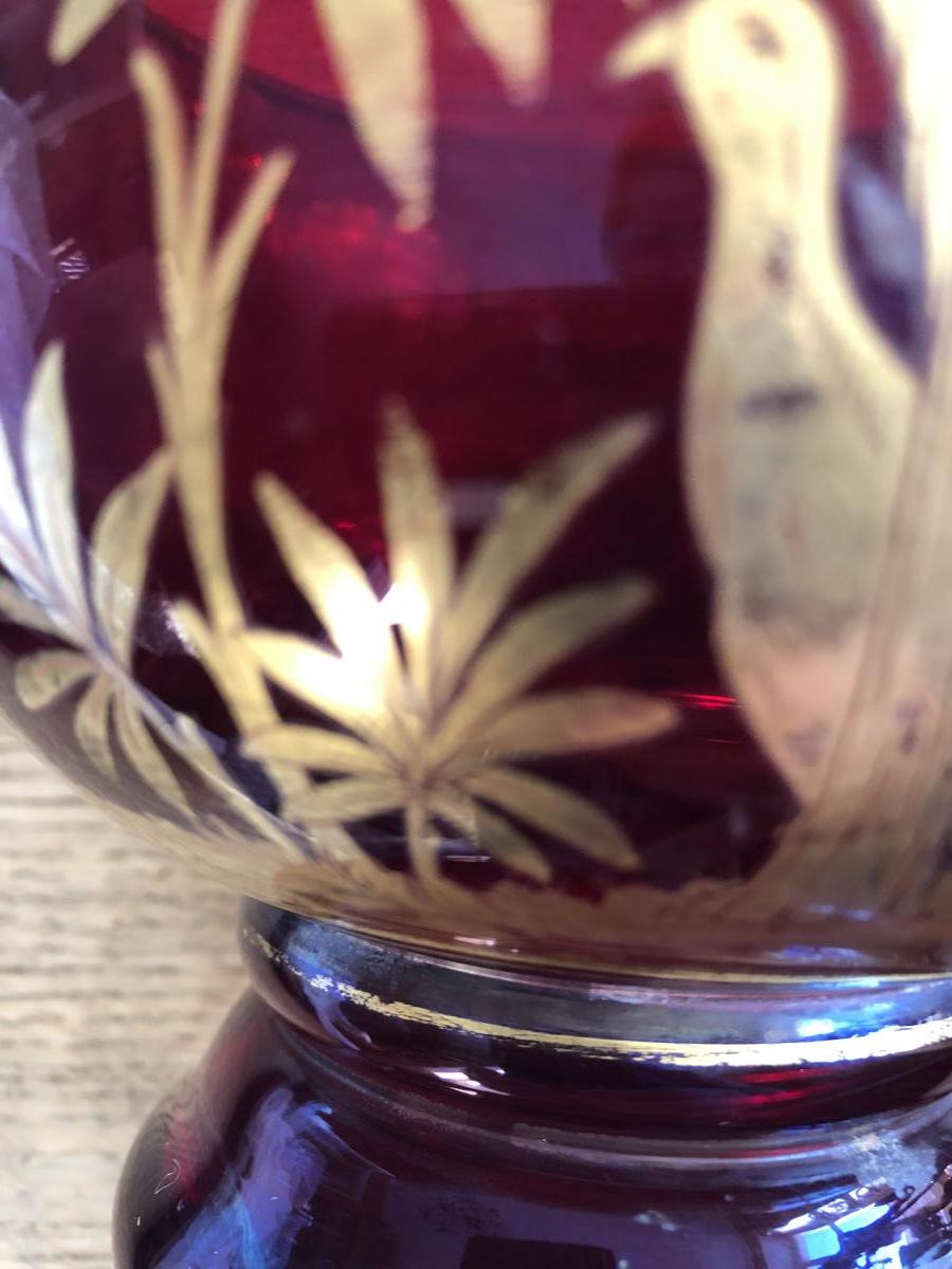 Murano Cup, Red And Gold, XIXth Century-photo-5