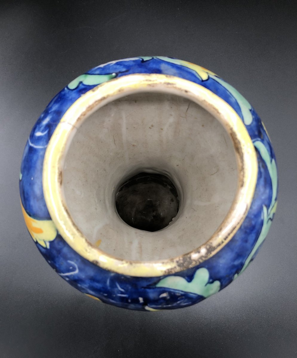 Albarello,faïence,majolica,Caltagirone,pot à pharmacie,fin XVII ème,début XVIII ème siècle -photo-7