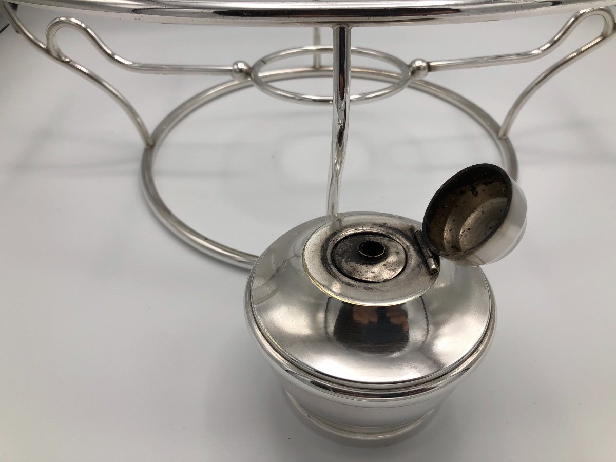 Stove, Dish Warmer, Silver Metal, Gallia, Circa 1930-photo-2