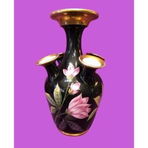 Tulip Tree Vase, Flowers, Porcelain, Late 19th Century