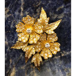 Broche Or Jaune Et Diamants,boucheron,vers 1960/70