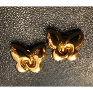 Pair Of Yellow Gold Earrings, Bulgari, 20th Century 