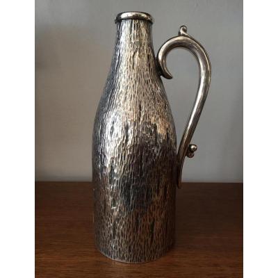 Bottle Holder, Bottle Cover, Silver Metal Circa 1860.