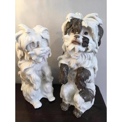 Pair Of Porcelain Dogs Early XIX