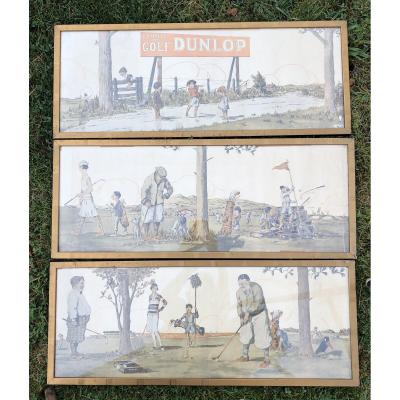 Dunlop Advertising Posters, Golf, Around 1920