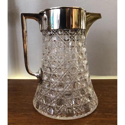 Pitcher, Jug, Silver And Crystal, Mappin & Webb, 20th Century