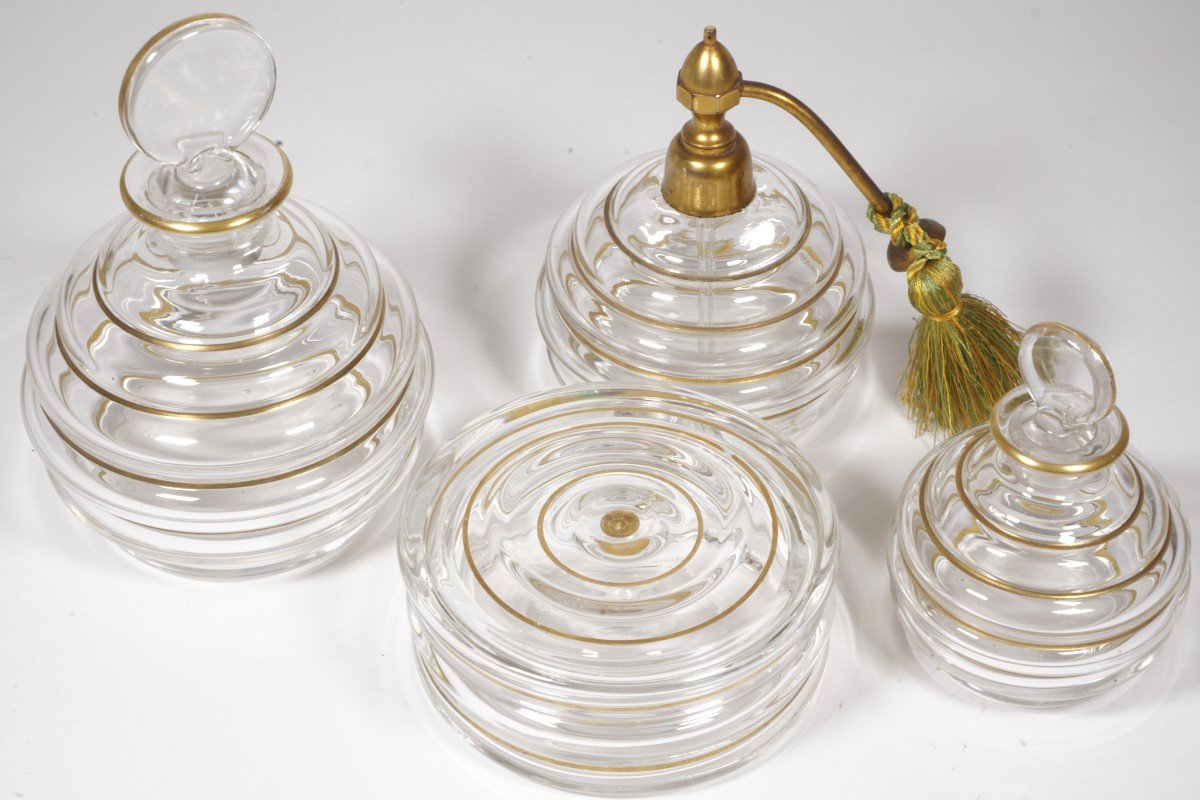 Ensemble à Parfum, Garniture De Toilette Cristal Baccarat Georges Chevalier-photo-1