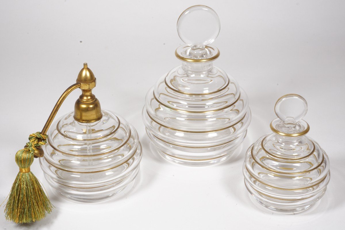 Ensemble à Parfum, Garniture De Toilette Cristal Baccarat Georges Chevalier-photo-2