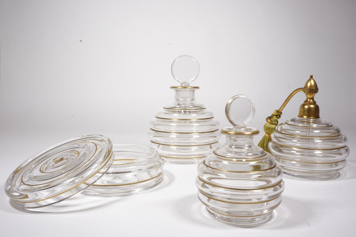 Ensemble à Parfum, Garniture De Toilette Cristal Baccarat Georges Chevalier-photo-8