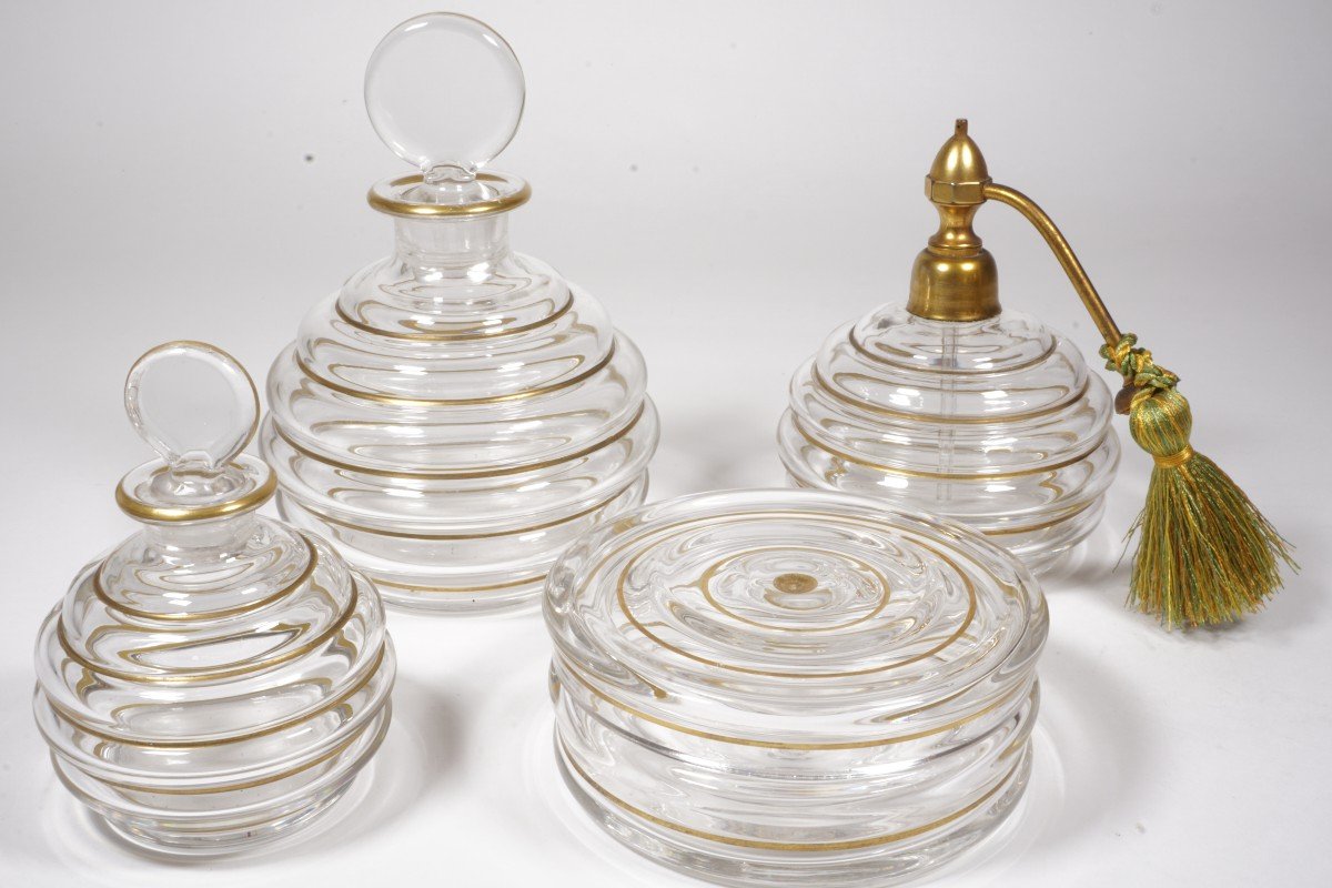 Ensemble à Parfum, Garniture De Toilette Cristal Baccarat Georges Chevalier