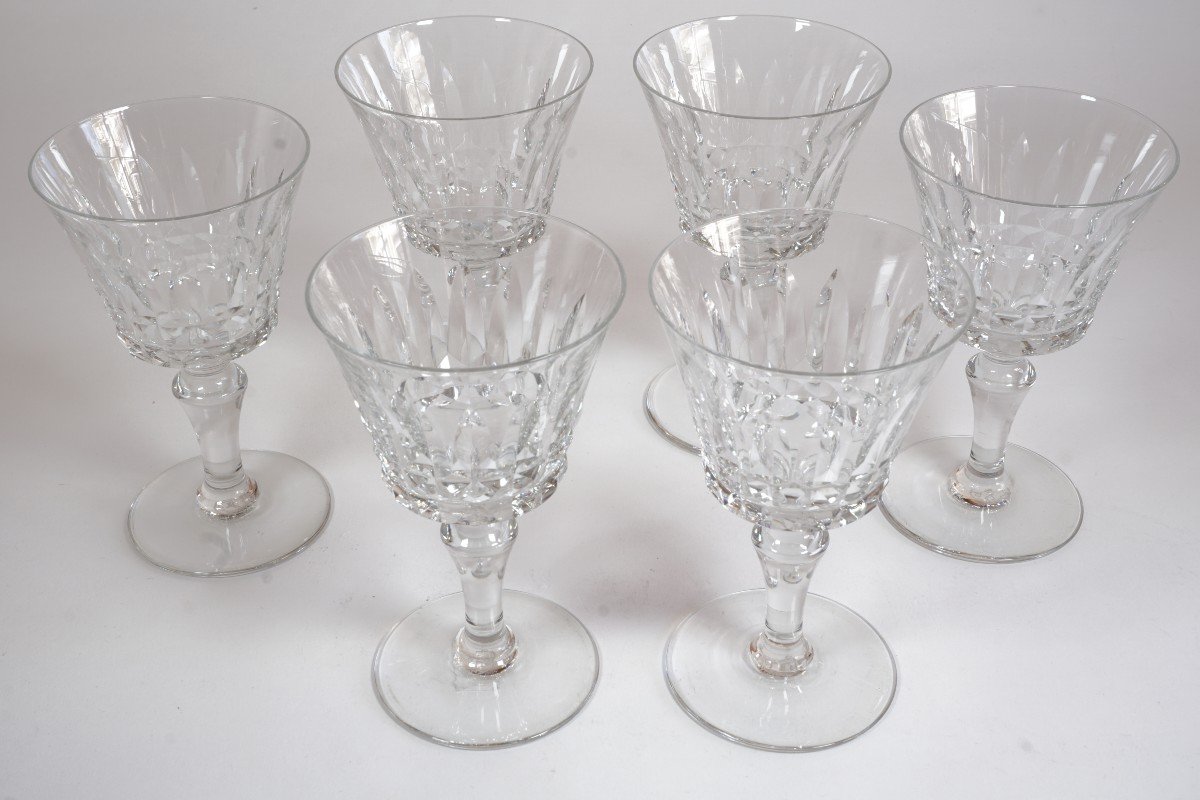 6 Red Wine Glasses No. 4 Baccarat Piccadilly Crystal-photo-1