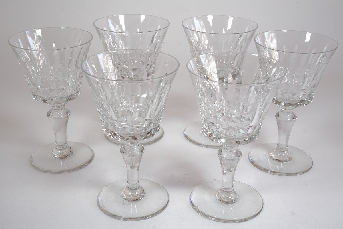 6 Red Wine Glasses No. 4 Baccarat Piccadilly Crystal