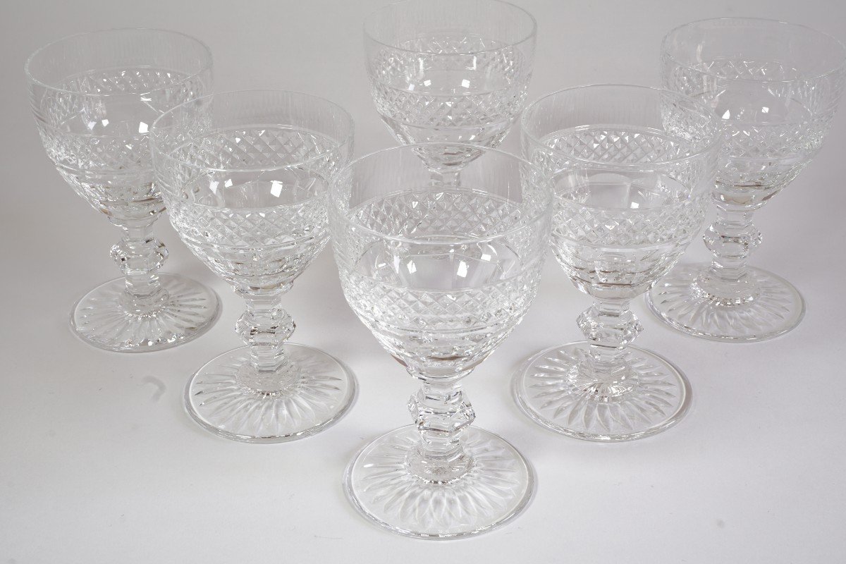 6 Saint Louis Trianon Crystal Wine Glasses-photo-4