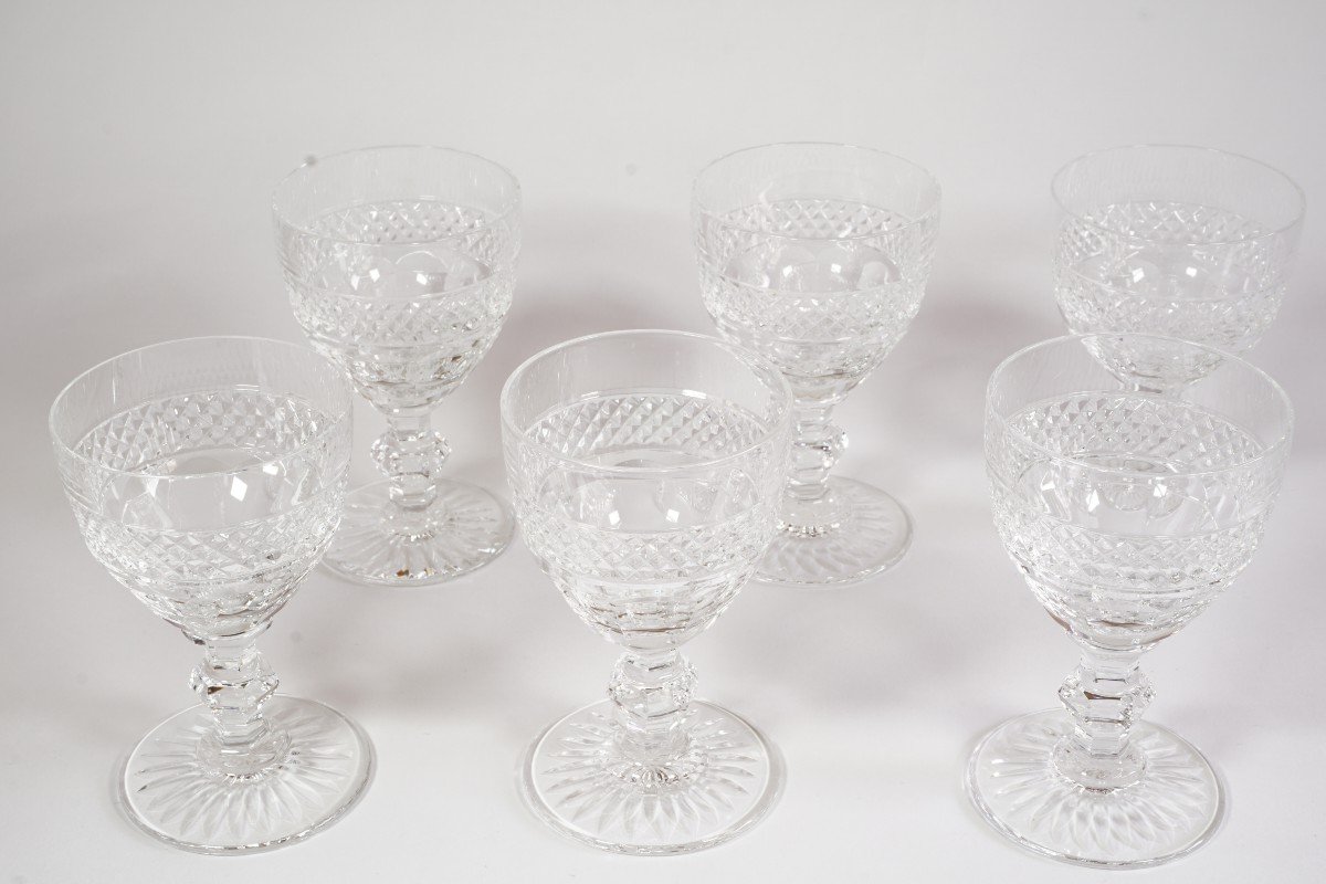6 Saint Louis Trianon Crystal Wine Glasses-photo-4