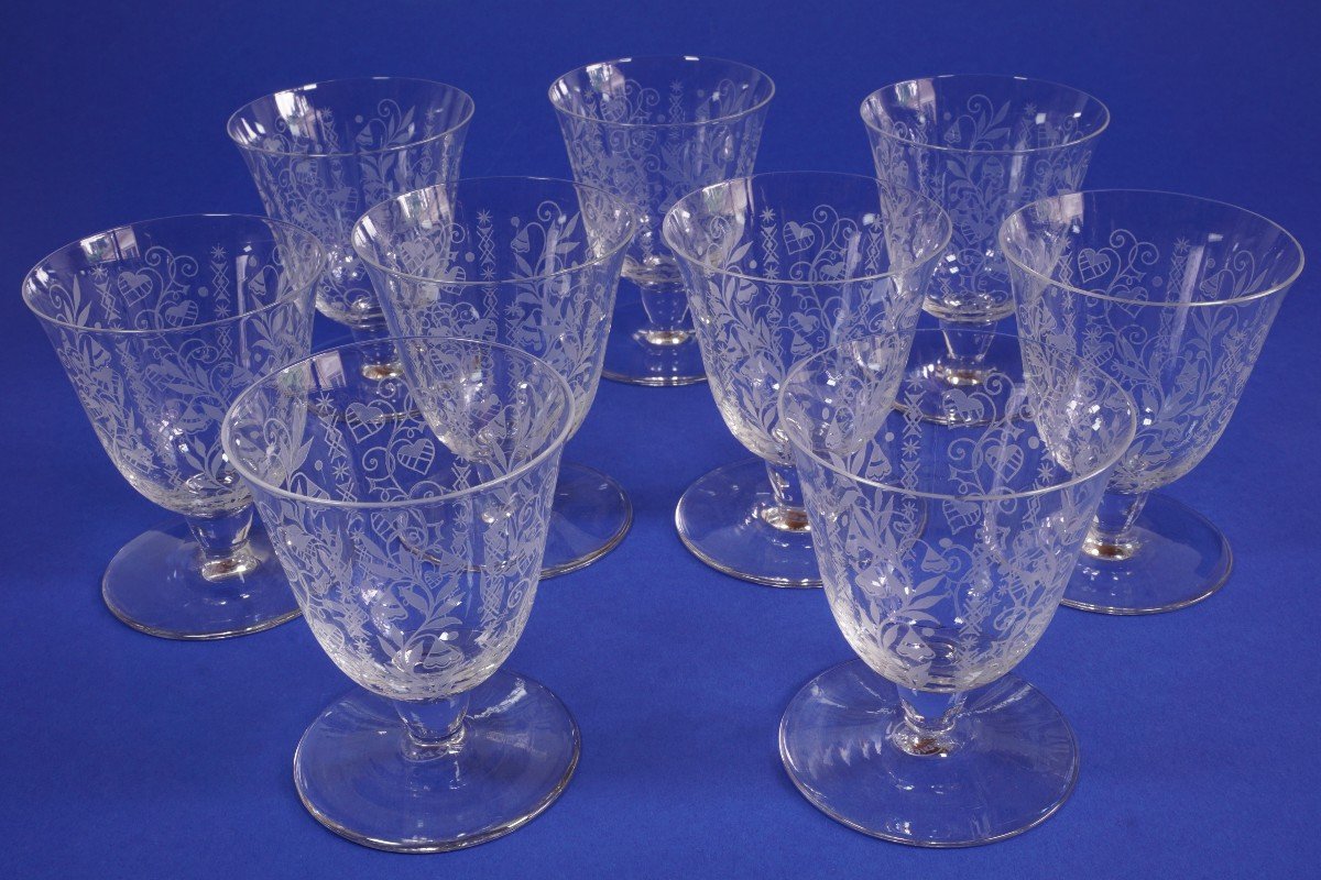 9 Baccarat Argentina Crystal Wine Glasses-photo-3