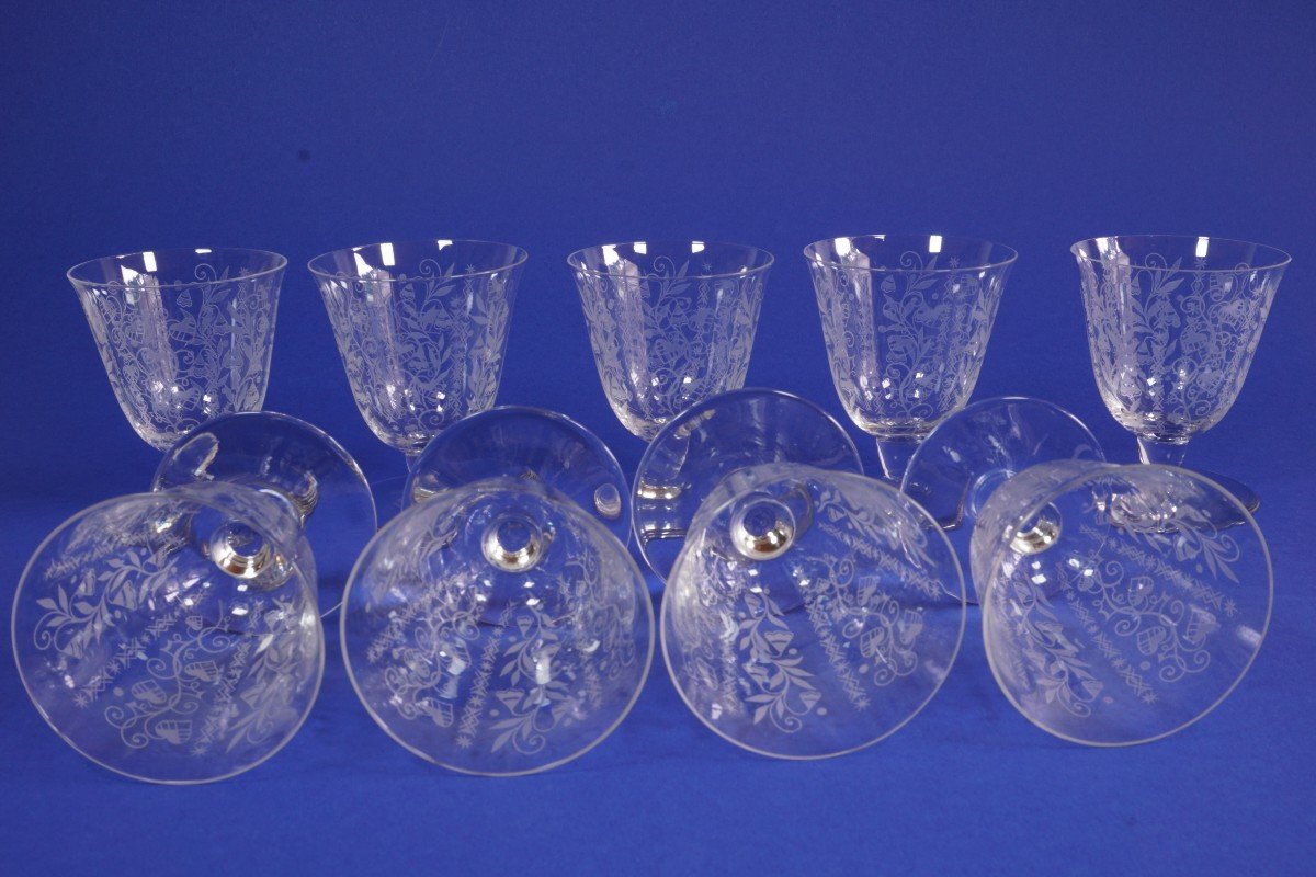 9 Baccarat Argentina Crystal Wine Glasses-photo-3