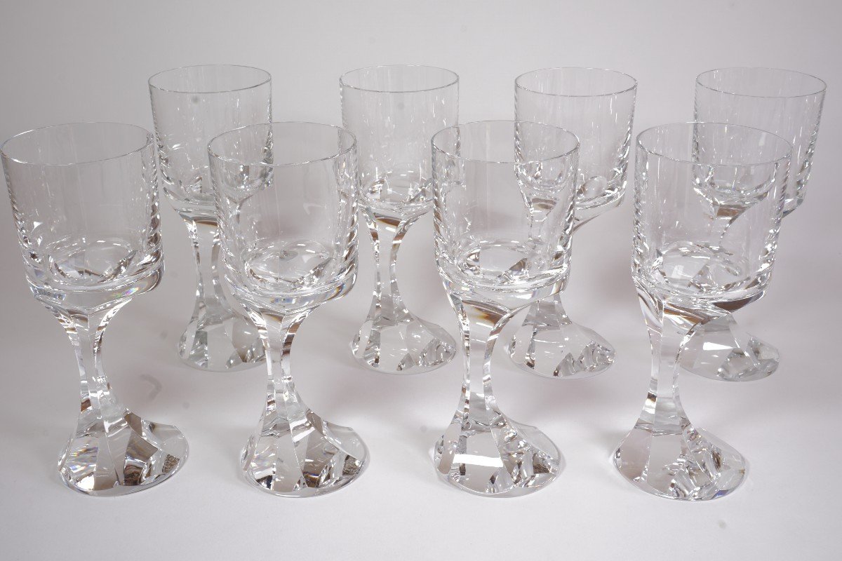 Glass N°3, 8 Baccarat Narcisse Crystal Wine Glasses-photo-2