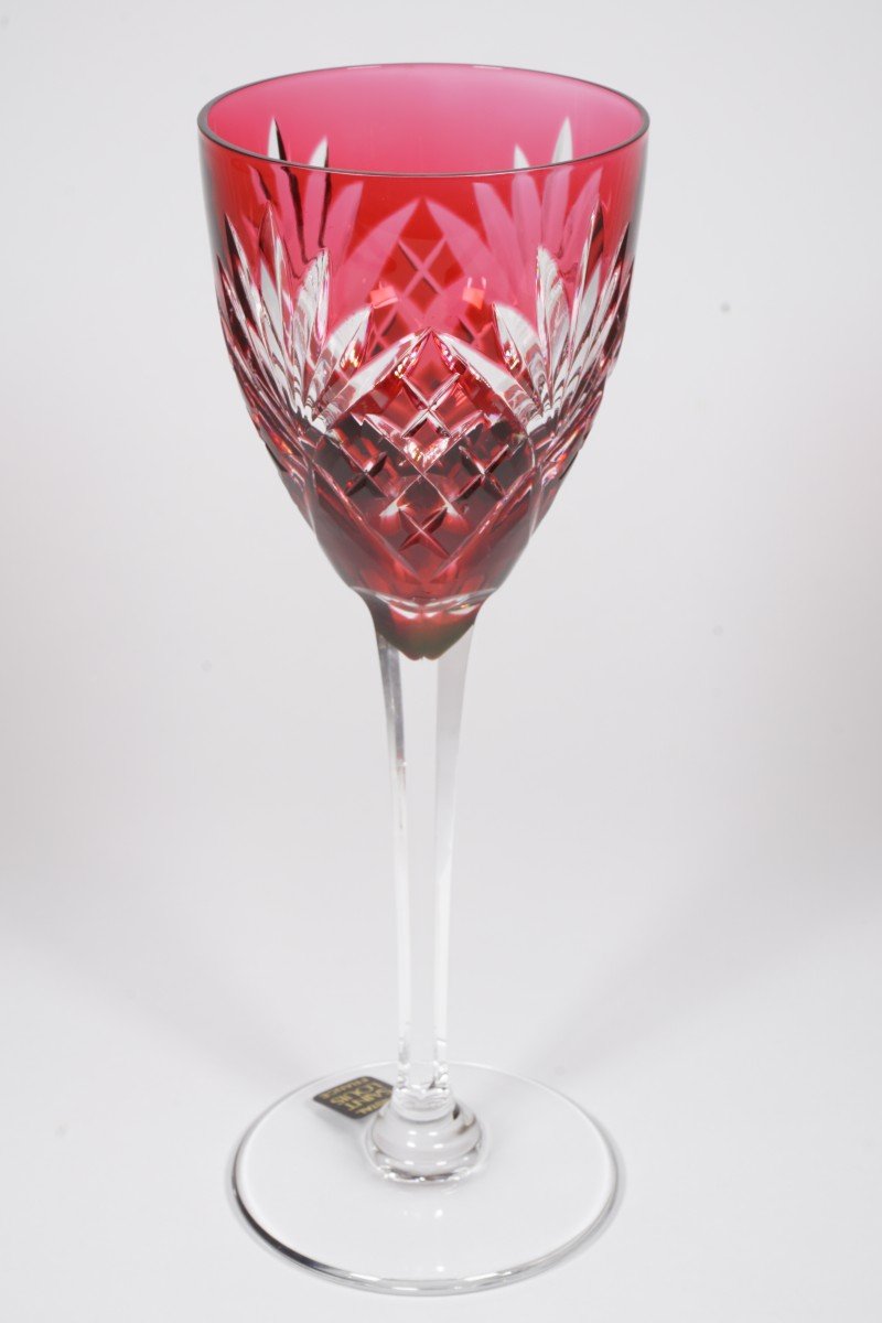 Large Rhine Wine Glass, Roemer Saint Louis Chantilly Red Crystal-photo-1