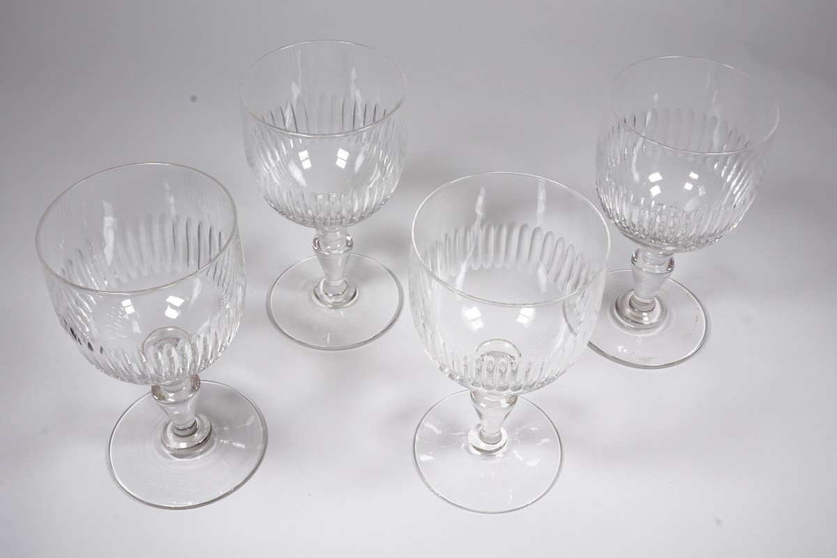 4 Baccarat Renaissance Crystal Water Glasses-photo-4