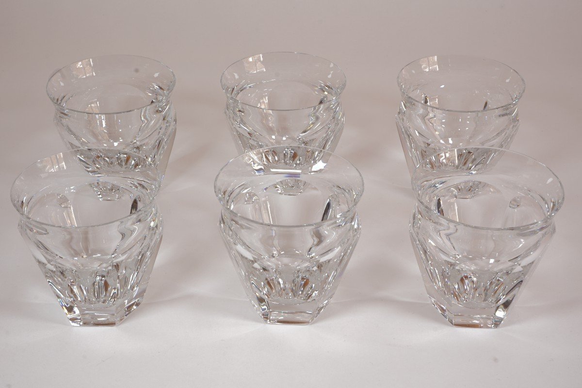 6 gobelets, verres Cristal Baccarat Talleyrand Harcourt