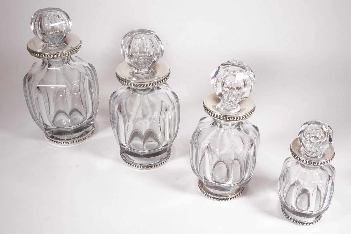 Toilet Set, Perfume Solid Silver Crystal Baccarat Malmaison-photo-4