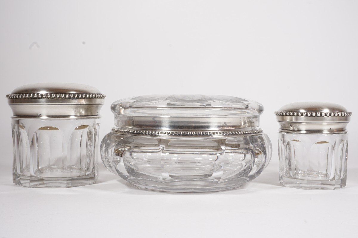 Toilet Set, Perfume Solid Silver Crystal Baccarat Malmaison-photo-6