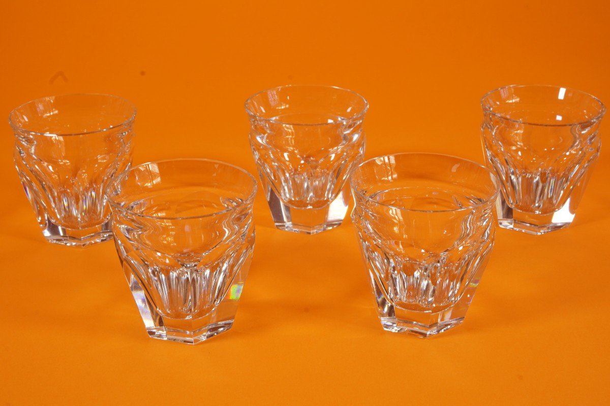 5 Gobelets, Verres Cristal Baccarat Talleyrand Harcourt-photo-2