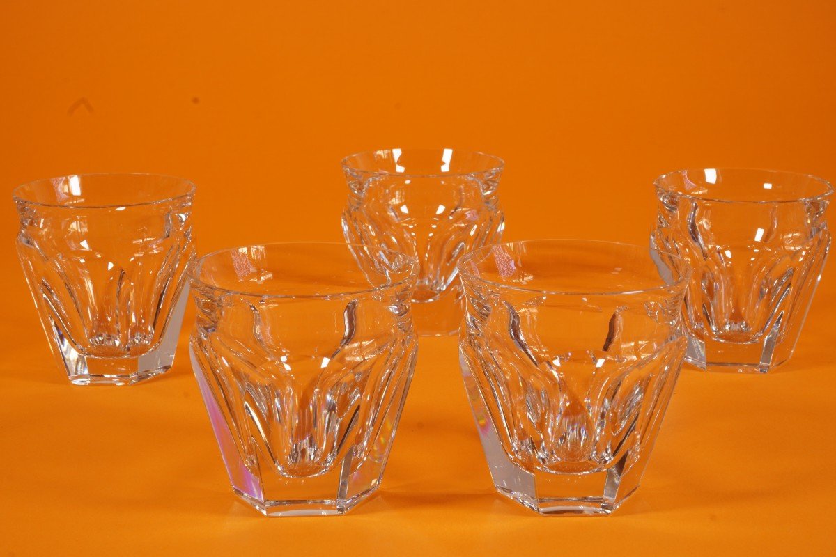 5 Gobelets, Verres Cristal Baccarat Talleyrand Harcourt