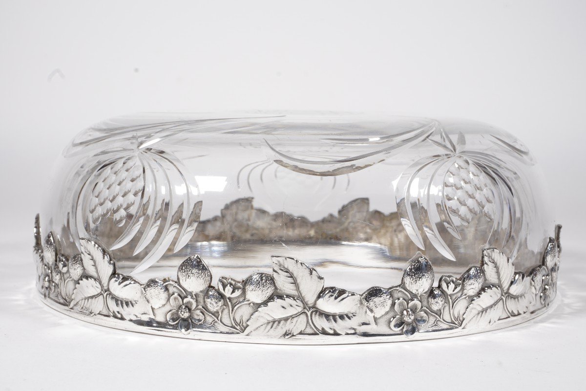 Bowl, Salad Bowl, Crystal And Silver Metal Gallia Christofle-photo-5