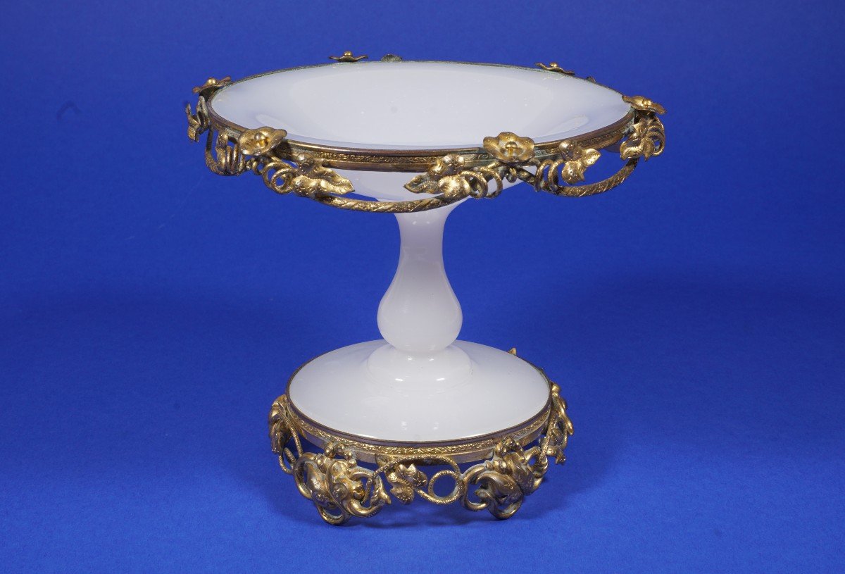 Coupe Baguier Opaline et Laiton Doré Napoléon III