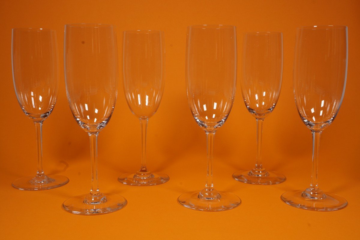 6 Flutes à Champagne Cristal Baccarat Perfection