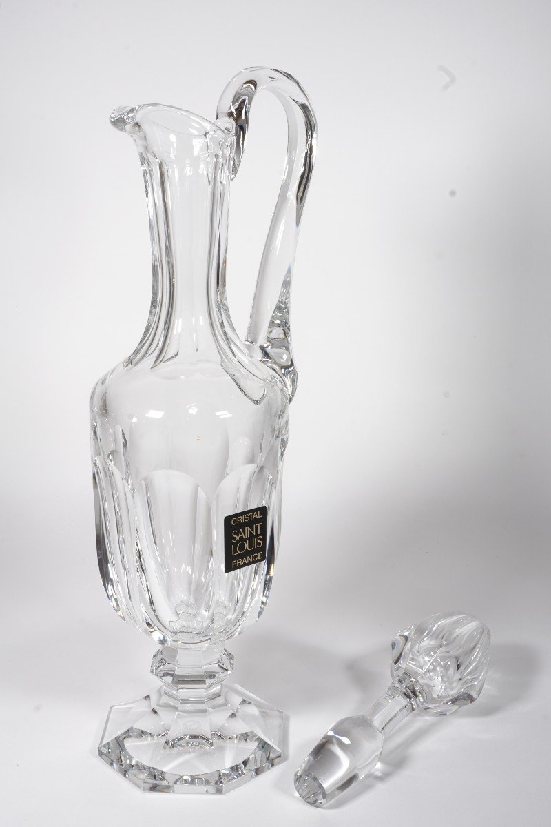 Wine Jug, Carafe, Stoppered Ewer Saint Louis Chambord Crystal-photo-3