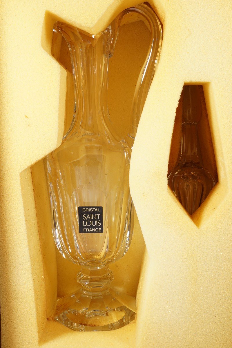 Wine Jug, Carafe, Stoppered Ewer Saint Louis Chambord Crystal-photo-6