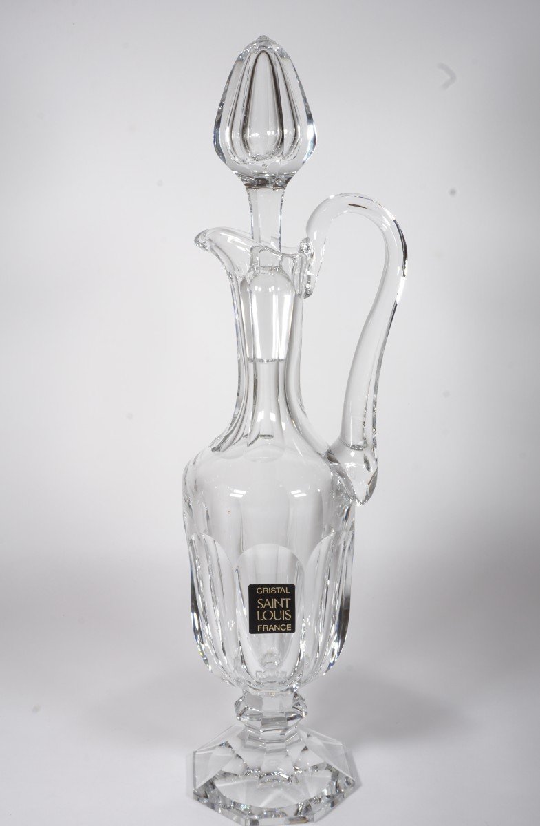 Wine Jug, Carafe, Stoppered Ewer Saint Louis Chambord Crystal