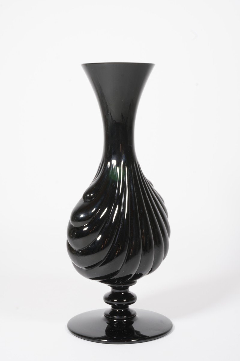 Vase Soliflore Cristal Noir Baccarat Primevere-photo-2