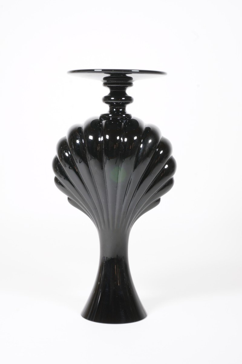 Vase Soliflore Cristal Noir Baccarat Primevere-photo-3