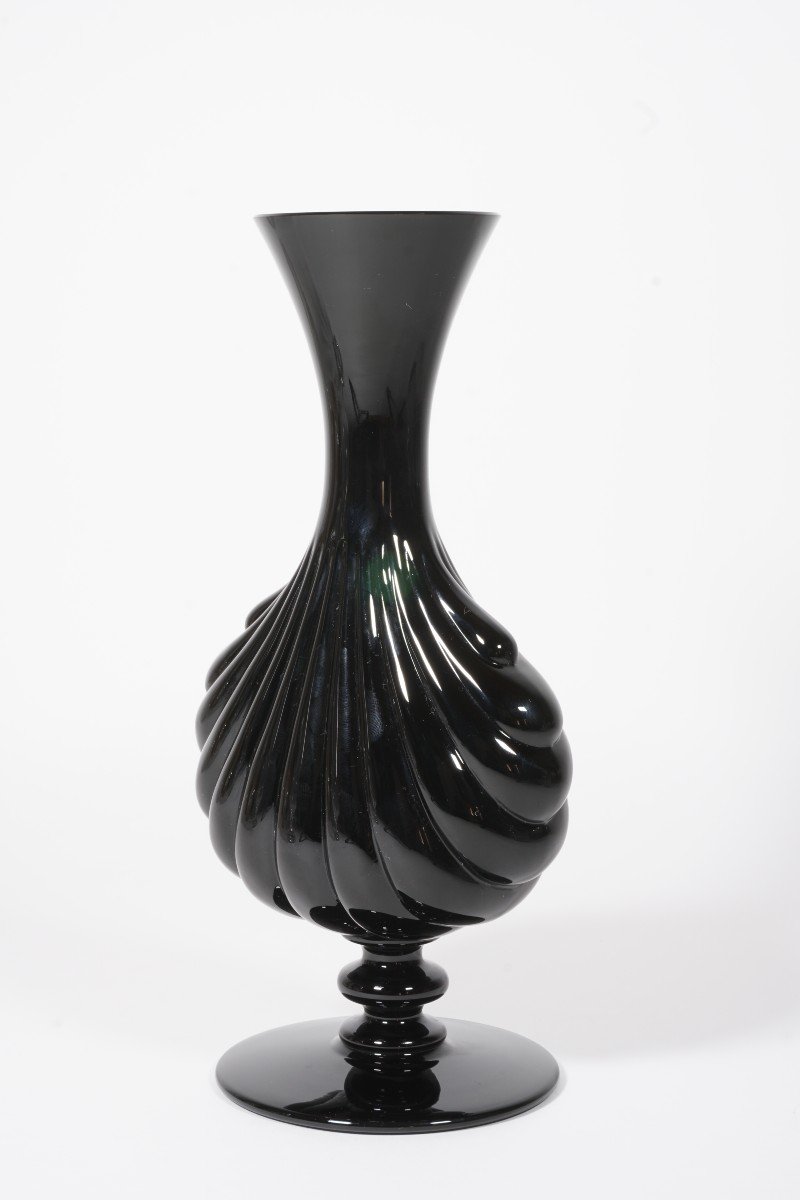 Vase Soliflore Cristal Noir Baccarat Primevere-photo-4