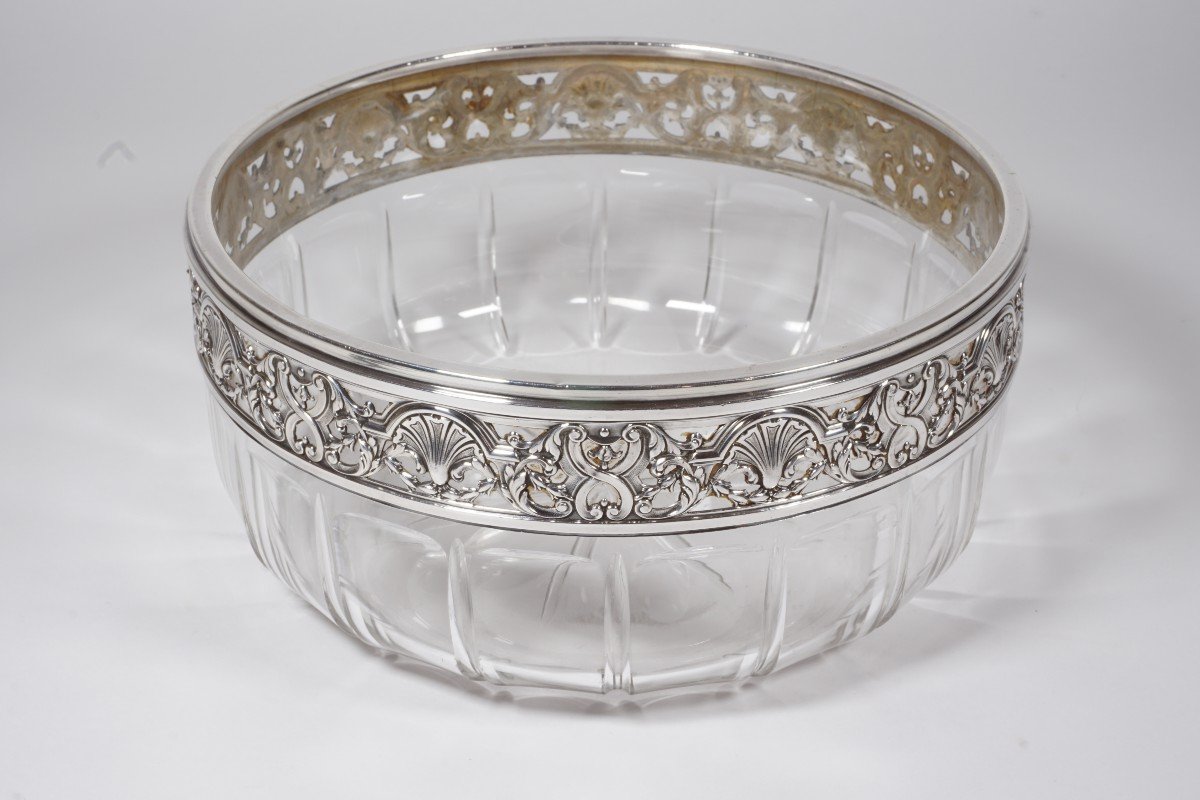 Crystal And Sterling Silver Bowl, Salad Bowl-photo-2