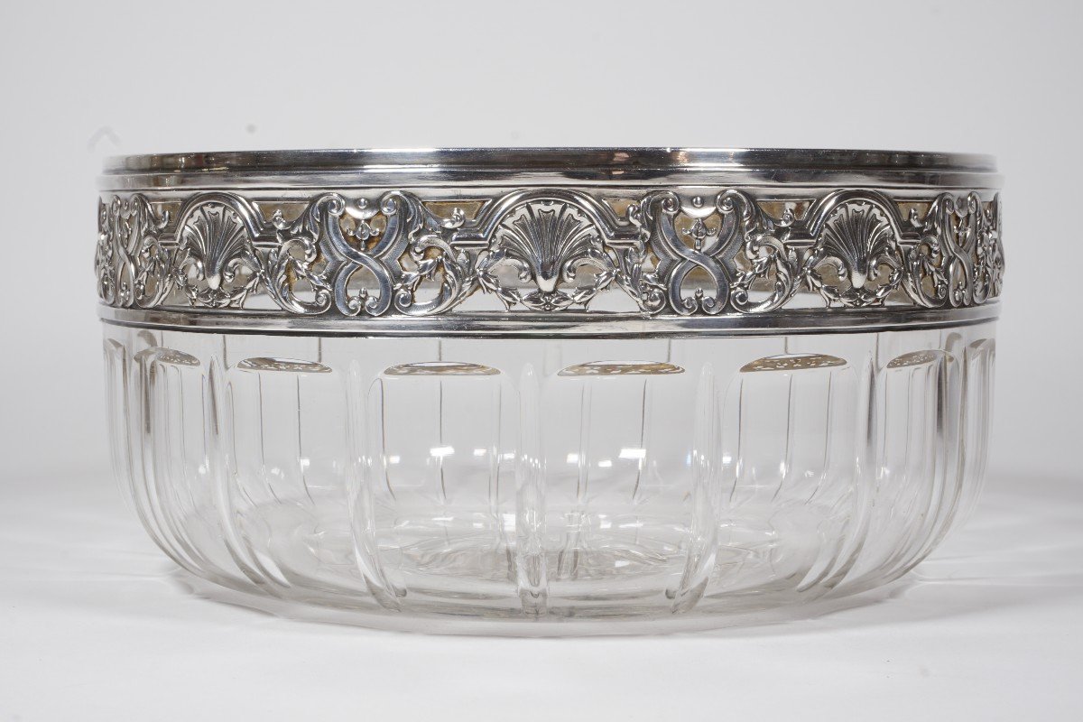 Crystal And Sterling Silver Bowl, Salad Bowl-photo-3