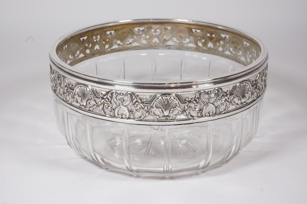 Crystal And Sterling Silver Bowl, Salad Bowl-photo-4