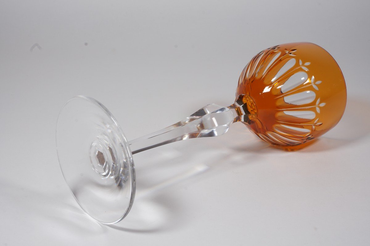 Rhine Wine Glass, Roemer Crystal Baccarat Orange-photo-4