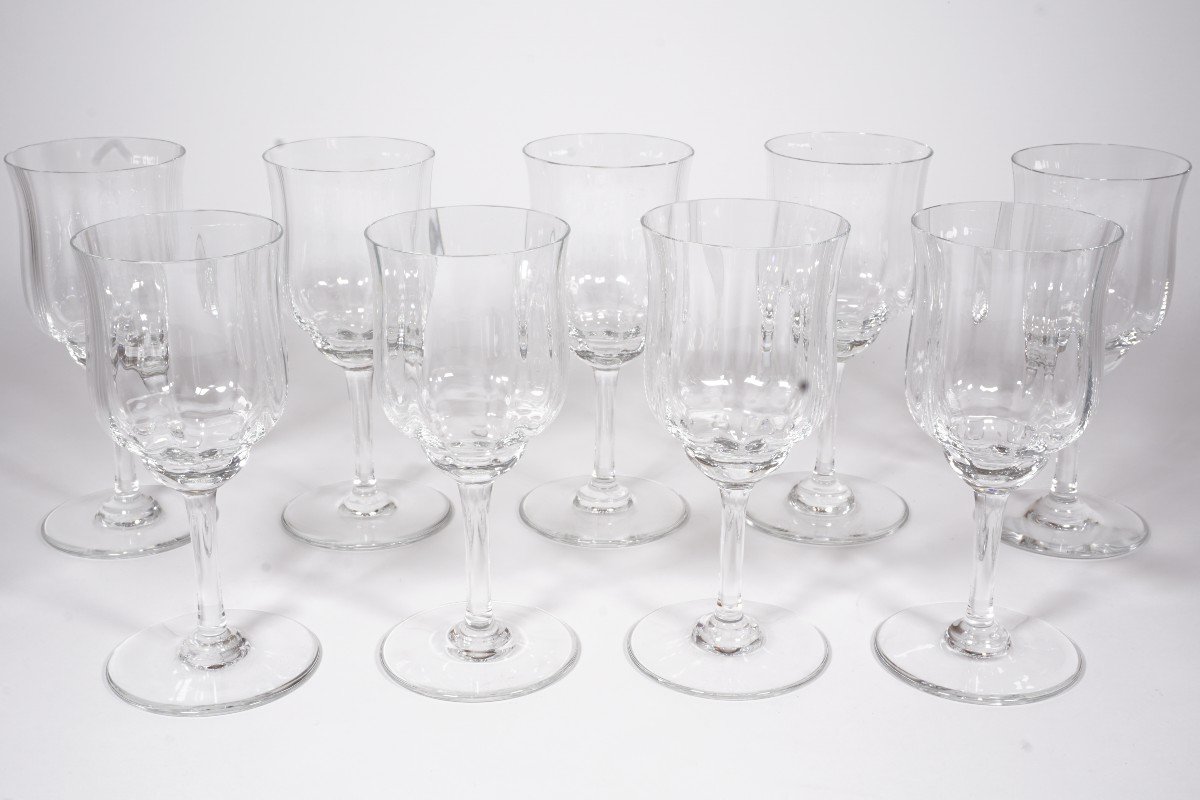 9 Wine Glasses N°4 Crystal Baccarat Capri-photo-3