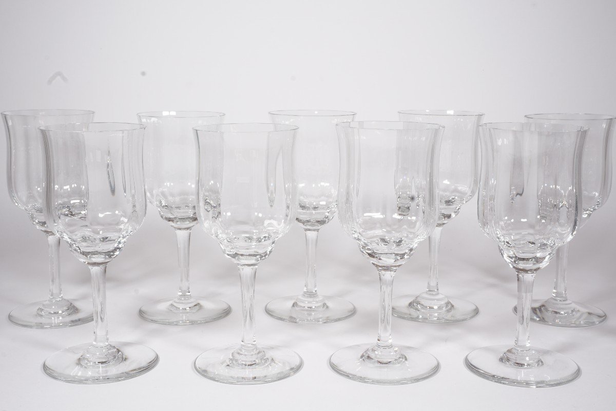 9 Wine Glasses N°4 Crystal Baccarat Capri-photo-2