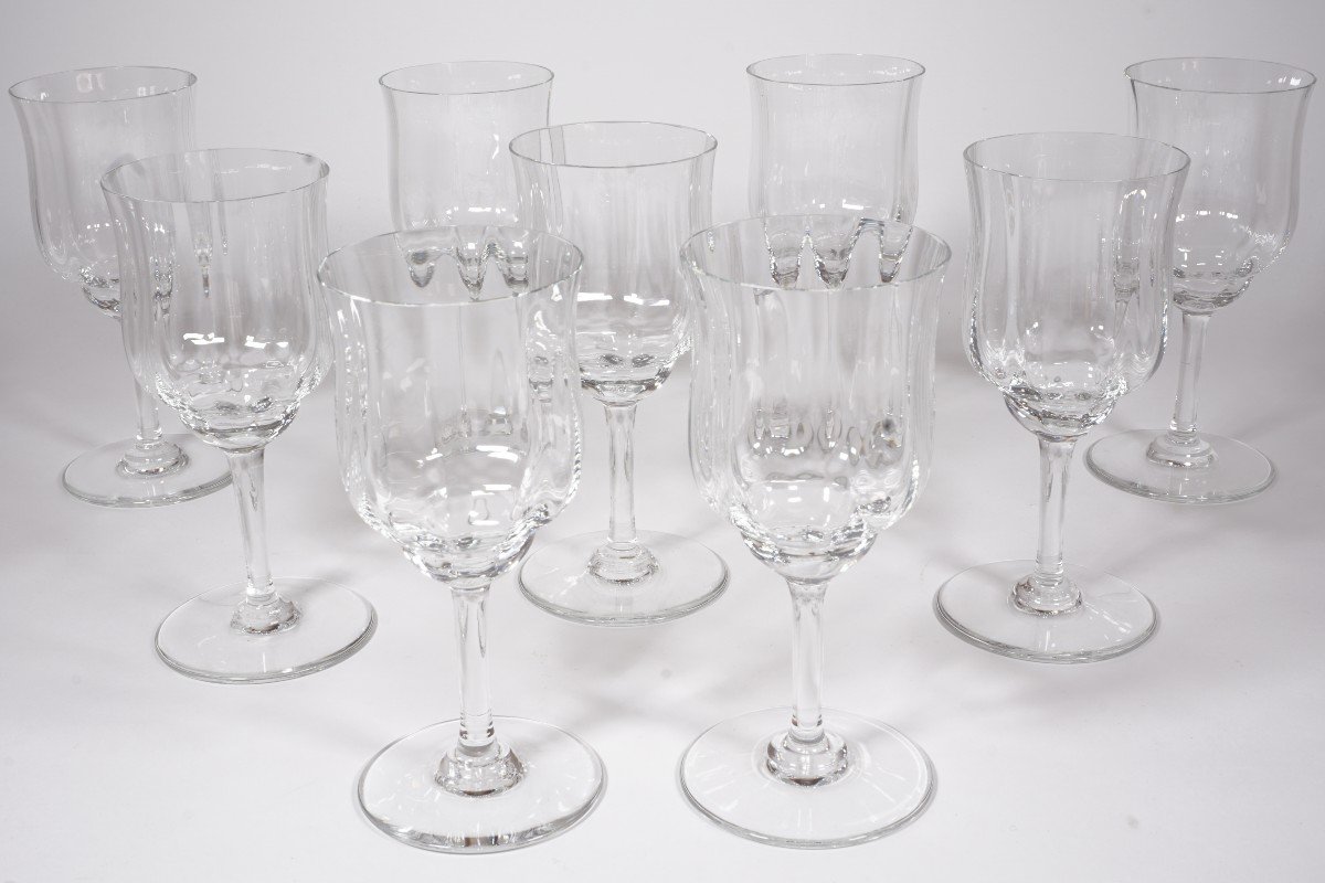 9 Wine Glasses N°4 Crystal Baccarat Capri-photo-3