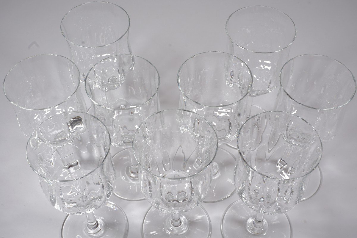 9 Wine Glasses N°4 Crystal Baccarat Capri-photo-4