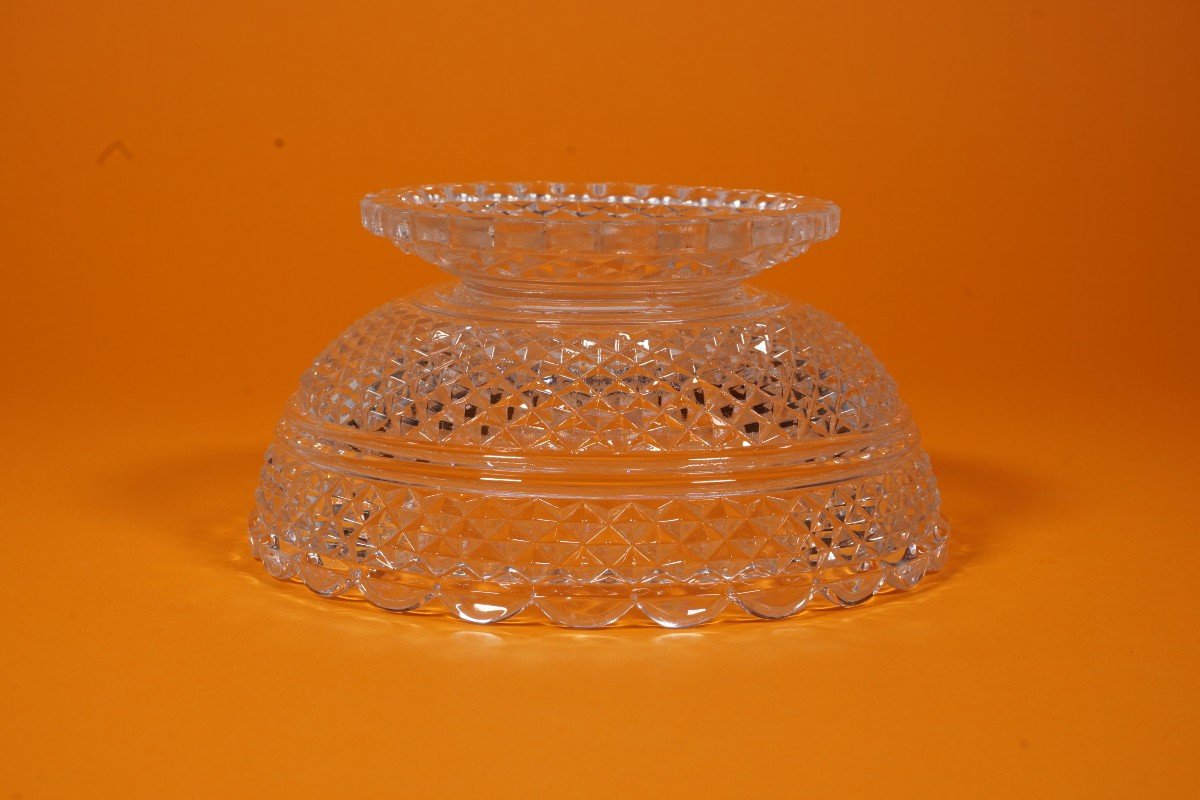 Baccarat Crystal Butter Dish, Sugar Bowl, Candy Dish, Diamants Biseaux-photo-3