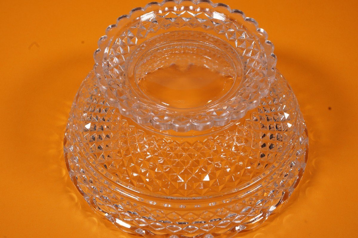 Baccarat Crystal Butter Dish, Sugar Bowl, Candy Dish, Diamants Biseaux-photo-4