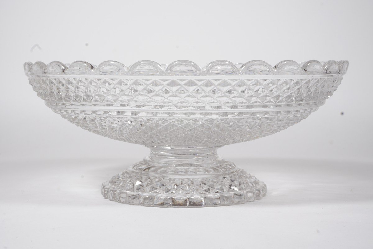 Baccarat Crystal Dessert Cup Moulé Diamants Biseaux-photo-3